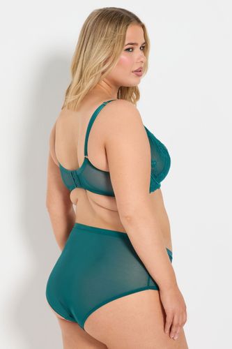Soutiengorge Décolleté Plongeant Vert Sarcelle Dentelle Floral Size 115E - Yours - Modalova