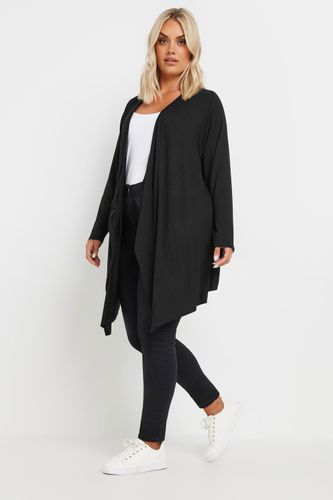 Cardigan Noir Effet Cascade Manches Longues Size 40 - Yours - Modalova