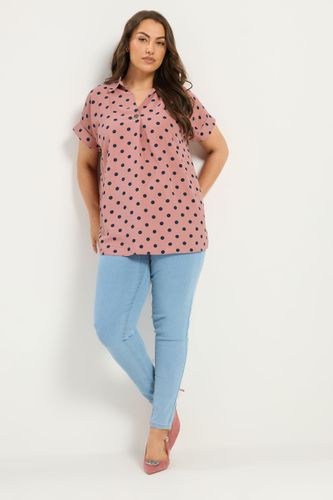Chemise Rose À Pois Plissée Sur Le Devant Size 42 - Yours - Modalova