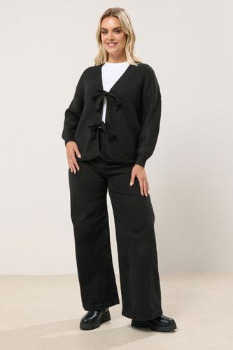 Cardigan Noir À Nœud Papillon Sur Le Devant Size 50-52 - Yours - Modalova