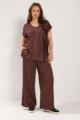 Top Marron Chocolat À Col En V Size 40 - Yours - Modalova