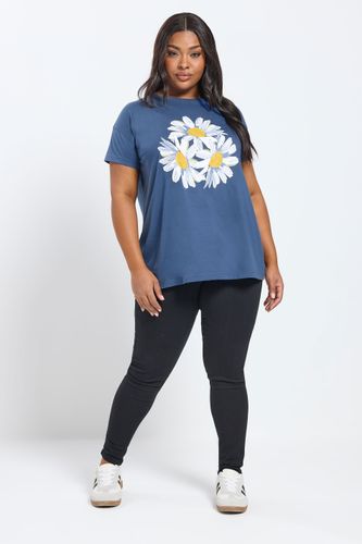 Tshirt À Imprimé Marguerites Avec Strass Bleu Size 50-52 - Yours - Modalova