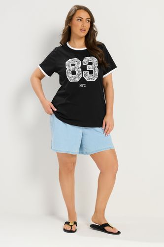 Tshirt À Bordures Contrastantes Noir « 83 » Size 50-52 - Yours - Modalova