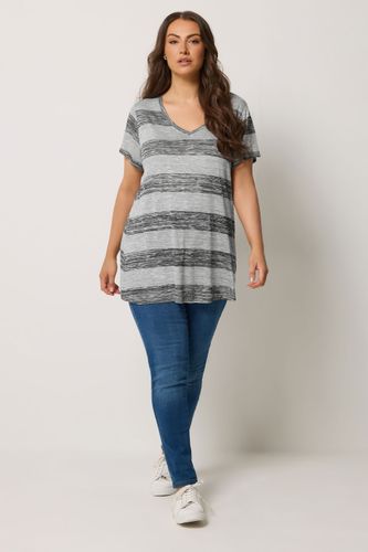 Top Évasé Gris À Rayures Size 42 - Yours - Modalova