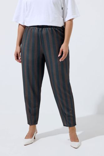 Pantalon Coupe Barrel Marron Chocolat À Rayures Size 40 - Limited Collection - Modalova