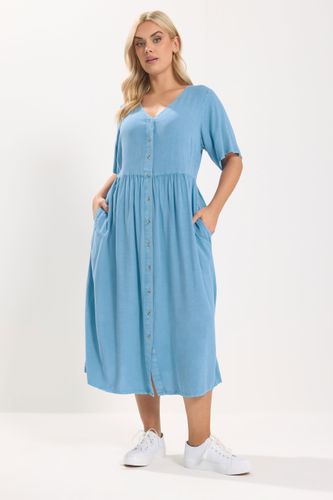Robe Longue En Chambray Bleu Size 44 - Yours - Modalova
