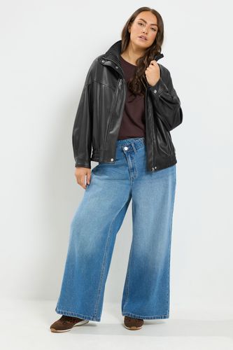 Veste À Col Cheminée En Similicuir Noir Size 62-64 - Yours - Modalova