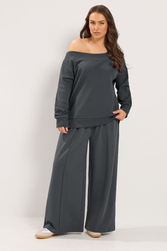 Sweatshirt Côtelé Gris À Épaules Dénudées Size 38-40 - Yours - Modalova