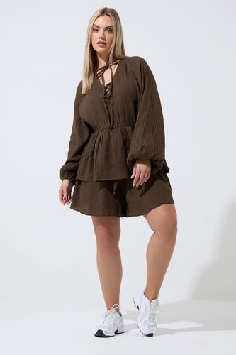 Haut Marron Chocolat En Mousseline Size 48 - Limited Collection - Modalova