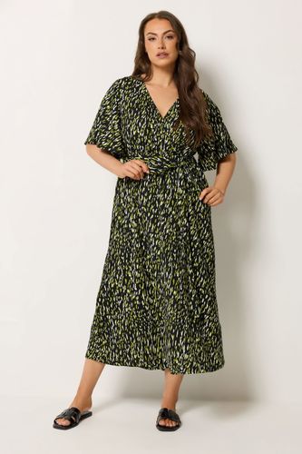Robe Cachecœur Noire À Motif Abstrait Size 46 - Yours - Modalova