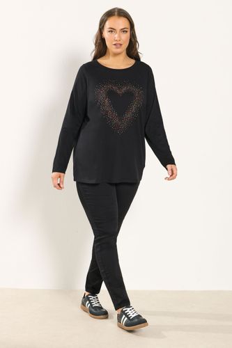Tshirt Manches Longues Noir À Cœur Clouté Size 48 - Yours - Modalova