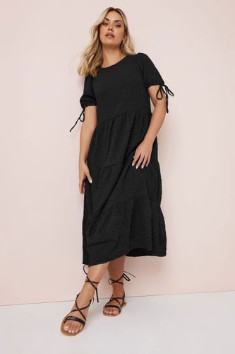 Robe Midaxi Noire Texturée Floral Size 46 - Yours - Modalova