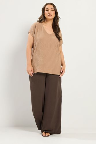 Pantalon Large En Sergé Marron Chocolat Size Regular > 42 - Yours - Modalova