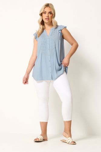 Top Sans Manches Bleu À Plis Nervurés Size 58-60 - Yours - Modalova
