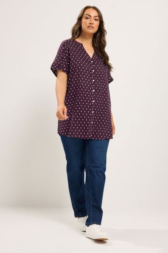 Blouse Violette À Encolure Fendue En Dobby Size 48 - Yours - Modalova