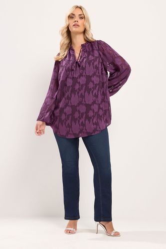 Blouse Violette À Fleurs Avec Col Volanté Size 40 - Yours - Modalova