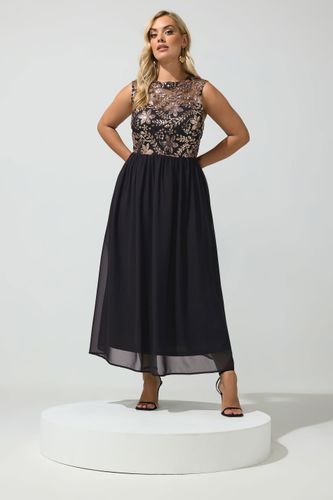 Yours Robe Longue Noire À Fleurs Et À Sequinssize 52 - Yours London - Modalova