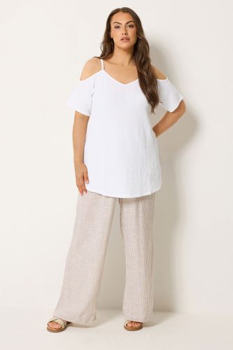 Top Blanc Texturé À Épaules Dénudées Size 42 - Yours - Modalova