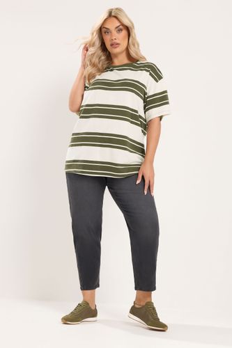 Tshirt Vert Kaki À Rayures Size 40 - Yours - Modalova