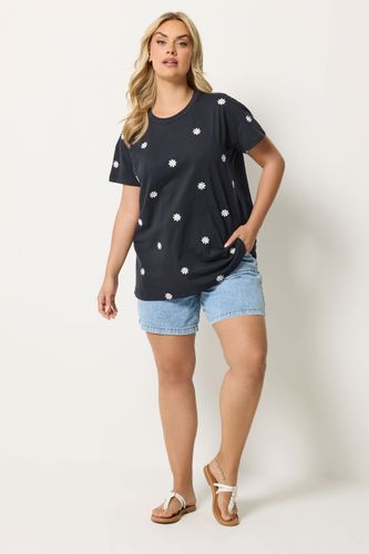 Tshirt Bleu Marine Brodé De Cerises Size 48 - Yours - Modalova