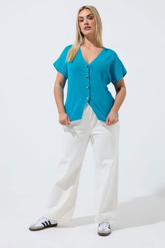 Top Manches Courtes Bleu Foncé En Maille Compacte Size 46 - Limited Collection - Modalova