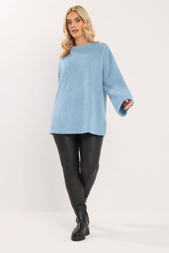 Pull En Maille Duveteux Bleu Size 46 - Yours - Modalova