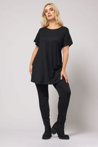 Top Évasé En Tissu Côtelé Doux Noir Size 44 - Yours - Modalova