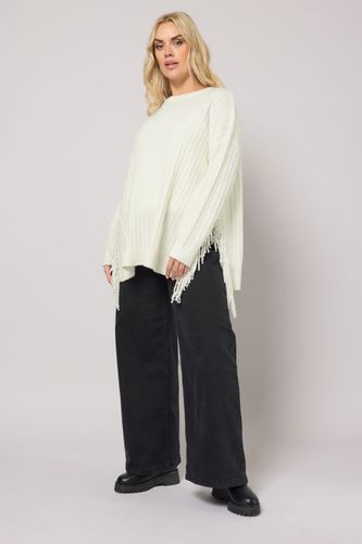 Pull Grande Taille En Maille À Franges Ivoire Size 54-56 - Yours - Modalova