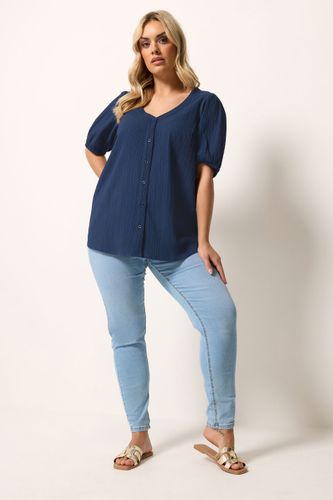 Blouse Texturée Bleu Marine Size 44 - Yours - Modalova