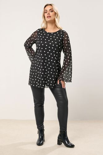 Haut Trapèze En Maille À Pois Noirs Size 58-60 - Yours - Modalova