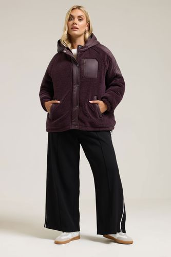 Curve Veste Teddy Borg Violet Foncé Size 48 - Yours - Modalova