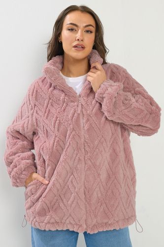 Polaire Texturée À Fermeture Éclair Vieux Rose Size 42 - Yours - Modalova