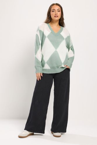 Pull Col V Vert À Losanges Size 54-56 - Yours - Modalova
