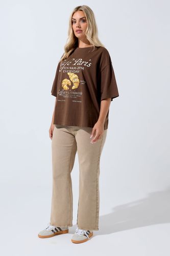 Tshirt Curve Avec Slogan « Café Paris » Size 54-56 - Limited Collection - Modalova