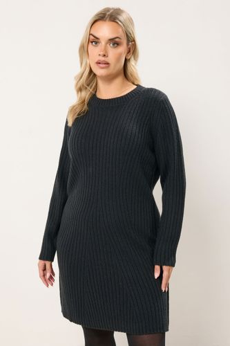 Robe Minipull Côtelée Noire Size 50-52 - Yours - Modalova