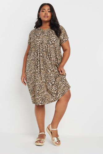 Robe Beige & Marron Léopard Size 48 - Yours - Modalova