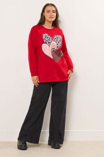 Sweatshirt Rouge À Trois Cœurs Size 44 - Yours - Modalova