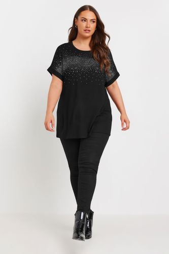 Tshirt Noir Empiècement Strass Size 58-60 - Yours - Modalova
