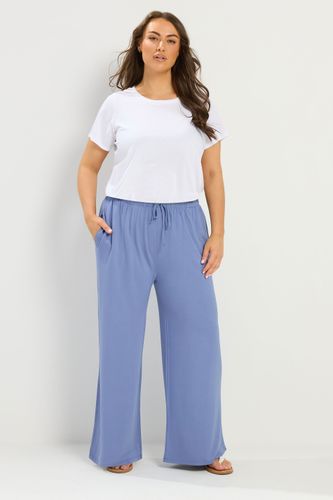 Pantalon Large Bleu Toucher Doux Size Regular > 40 - Yours - Modalova