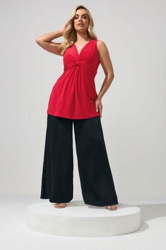 Top Sans Manches Noué Devant Rouge Size 38 - Yours London - Modalova