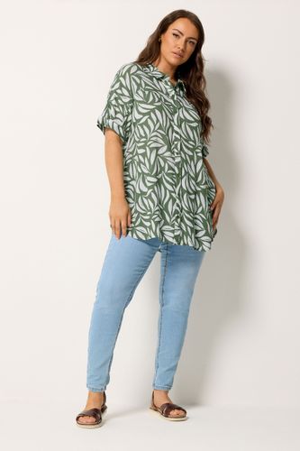 Chemise Vert Kaki Froissée À Motif Abstrait Size 46 - Yours - Modalova