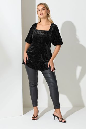 Haut À Col Carré En Velours Noir Size 48 - Yours London - Modalova