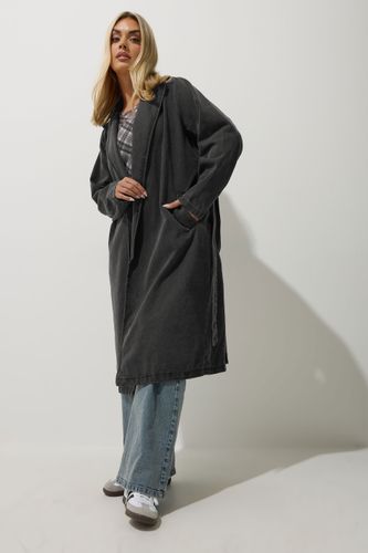 Trench Noir Effet Délavé En Jean À Poches Size 16 - Limited Collection - Modalova
