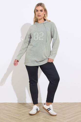 Sweat À Capuche Gris Clair Avec Slogan Brodé « New York » Size 48 - Yours - Modalova