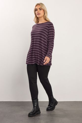 Top Trapèze À Rayures Violettes Et Crème Size 44 - Yours - Modalova