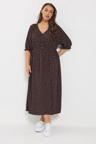 Robe À Pois Chocolat Size 62-64 - Yours - Modalova
