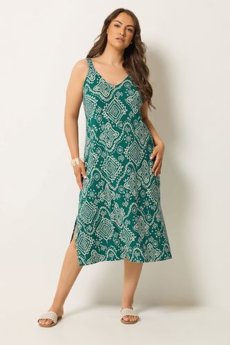 Robe Milongue À Enfiler Bleue À Imprimé Abstrait Size 58-60 - Yours - Modalova