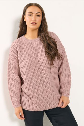 Pull En Maille Gaufrée Rose Clair Size 54-56 - Yours - Modalova
