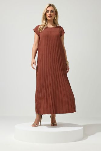 Robe Plissée Marron Size 46 - Yours London - Modalova
