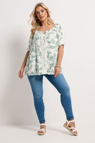 Haut Fleuri En Crochet Vert Size 48 - Yours - Modalova